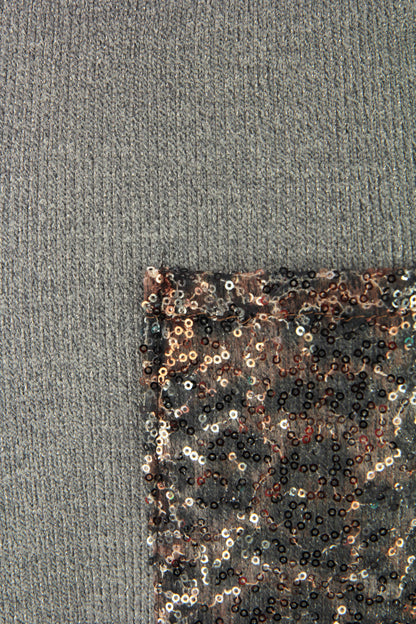 Leopard Sequin Trim Lurex Knit Jumper