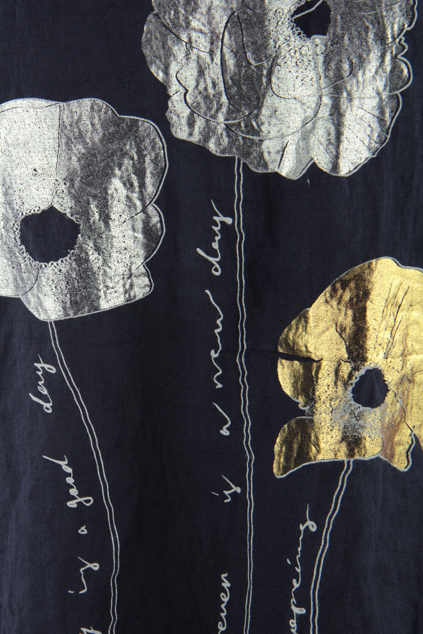 Foil Flower Linen Top