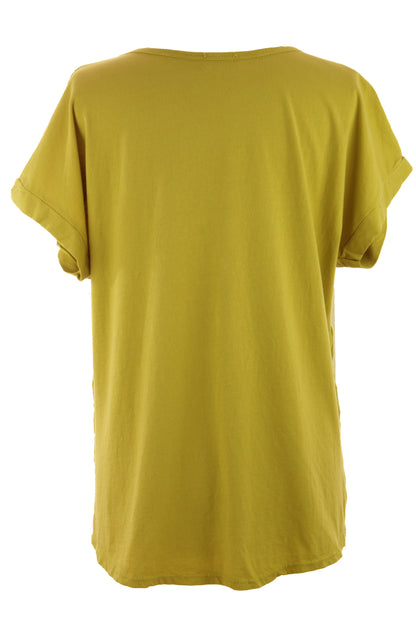 Foil Flower Linen Top