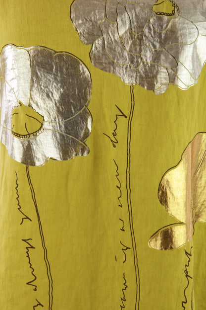 Foil Flower Linen Top