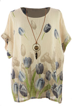 Load image into Gallery viewer, Tulip Print Necklace Cotton Top
