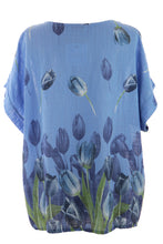 Load image into Gallery viewer, Tulip Print Necklace Cotton Top
