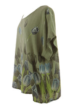 Load image into Gallery viewer, Tulip Print Necklace Cotton Top
