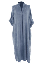 Load image into Gallery viewer, V Neck 2 Pocket Cotton Midi
