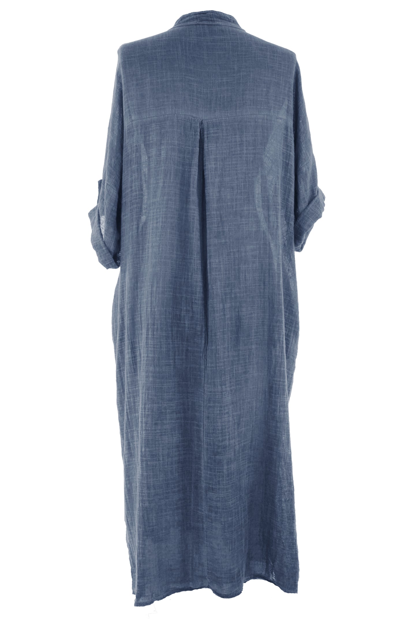 V Neck 2 Pocket Cotton Midi