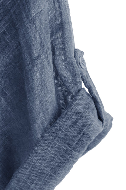 V Neck 2 Pocket Cotton Midi