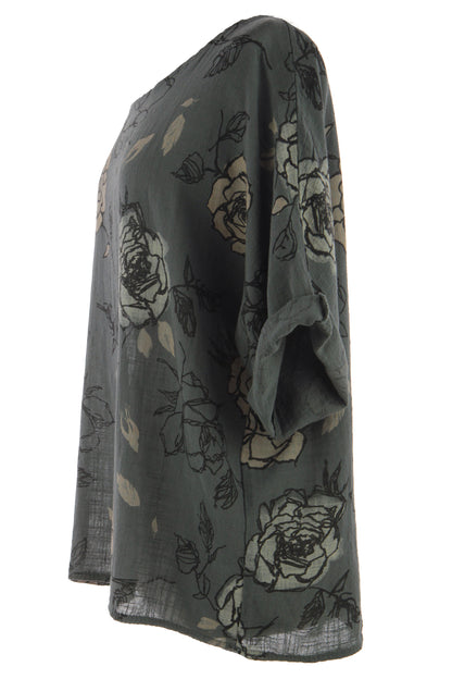 Rose Print Cotton Top