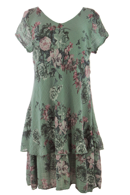 Floral Print Bias Cut Dress