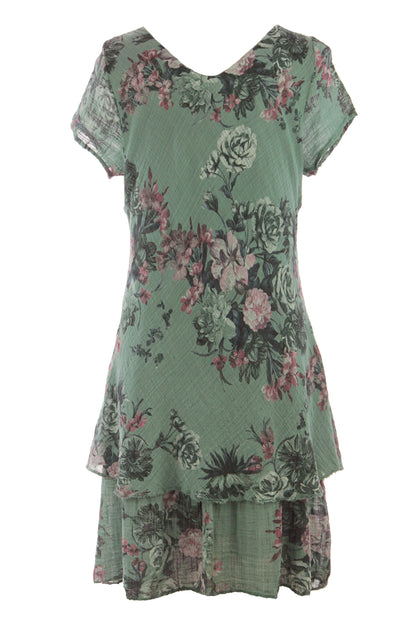 Floral Print Bias Cut Dress