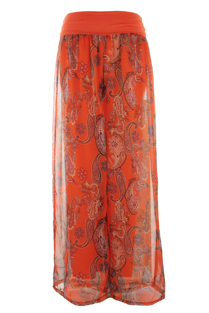 Paisley Print Chiffon Trouser