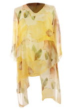 Load image into Gallery viewer, Floral Print Asymmetric Hem Silk Blouse
