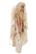 Load image into Gallery viewer, Floral Print Asymmetric Hem Silk Blouse
