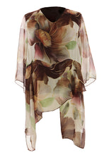 Load image into Gallery viewer, Floral Print Asymmetric Hem Silk Blouse
