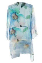 Load image into Gallery viewer, Floral Print Asymmetric Hem Silk Blouse
