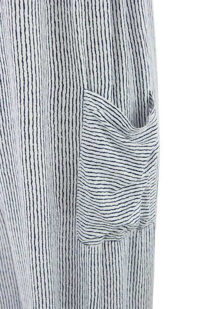 Button Detail Stripe Jumpsuit