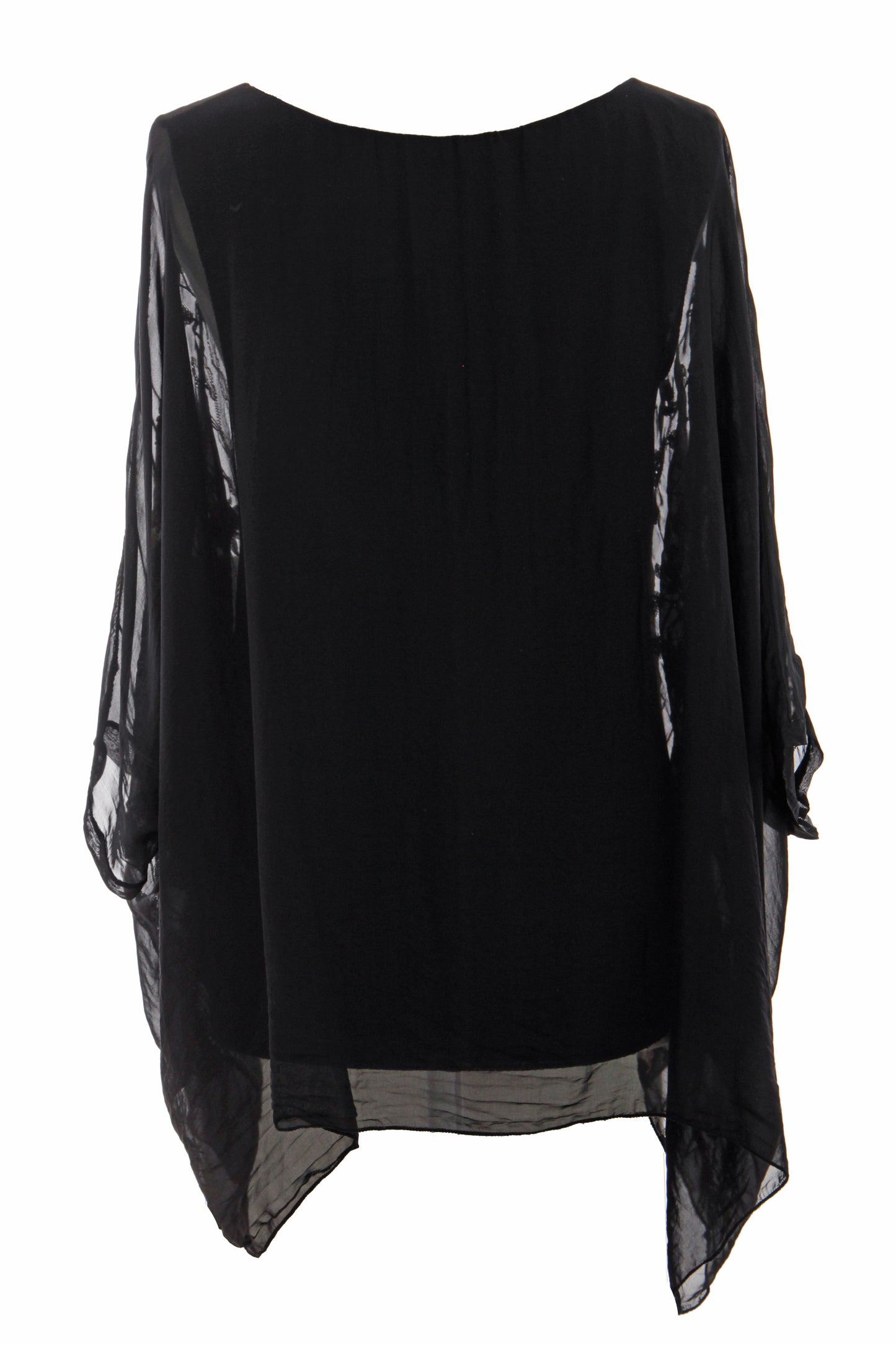 Floral Embroidery Silk Blouse