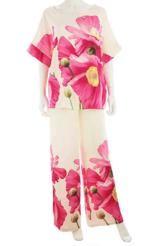 Floral Print Top Trouser Set