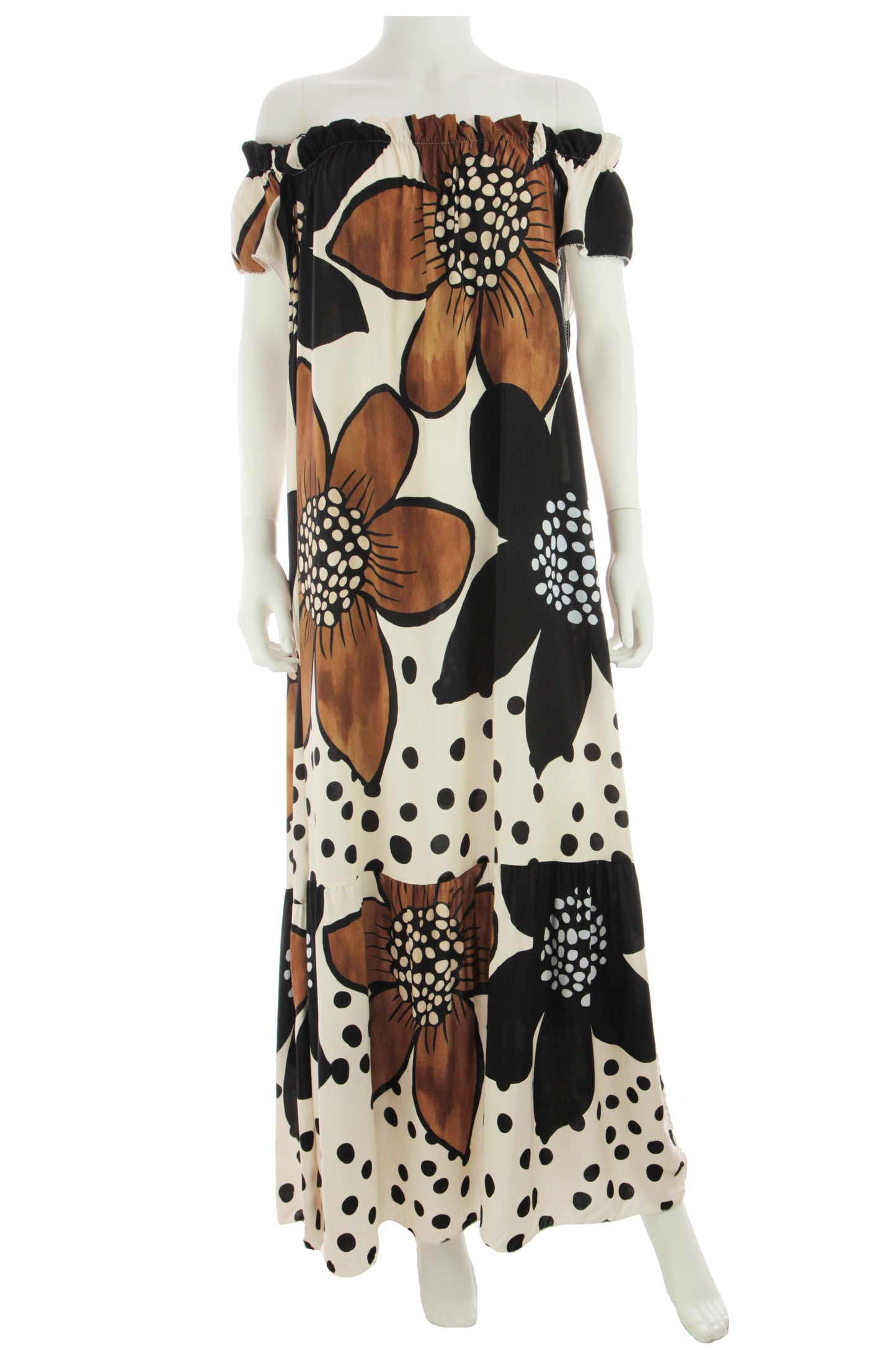 Floral Print Off Shoulder Maxi Dress