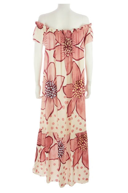 Floral Print Off Shoulder Maxi Dress
