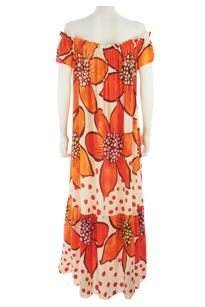 Floral Print Off Shoulder Maxi Dress