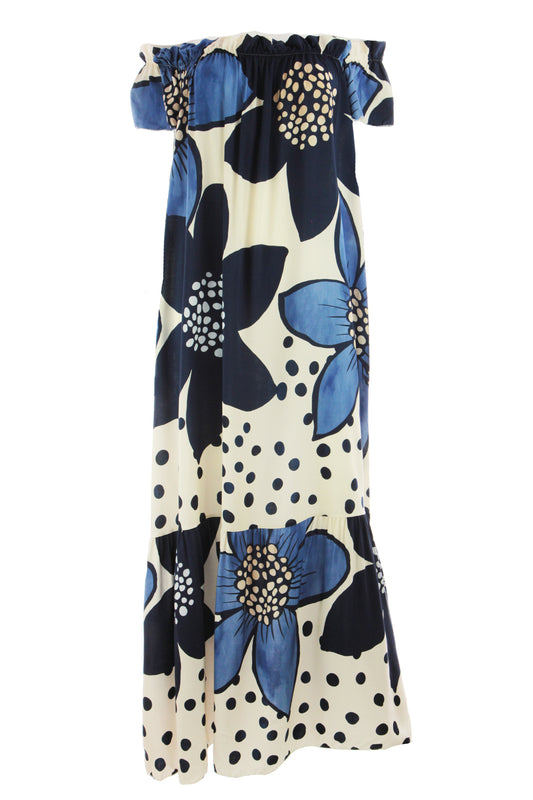 Floral Print Off Shoulder Maxi Dress