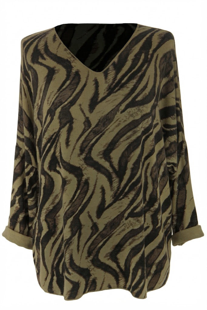 Zebra Print Lightweight Jumper