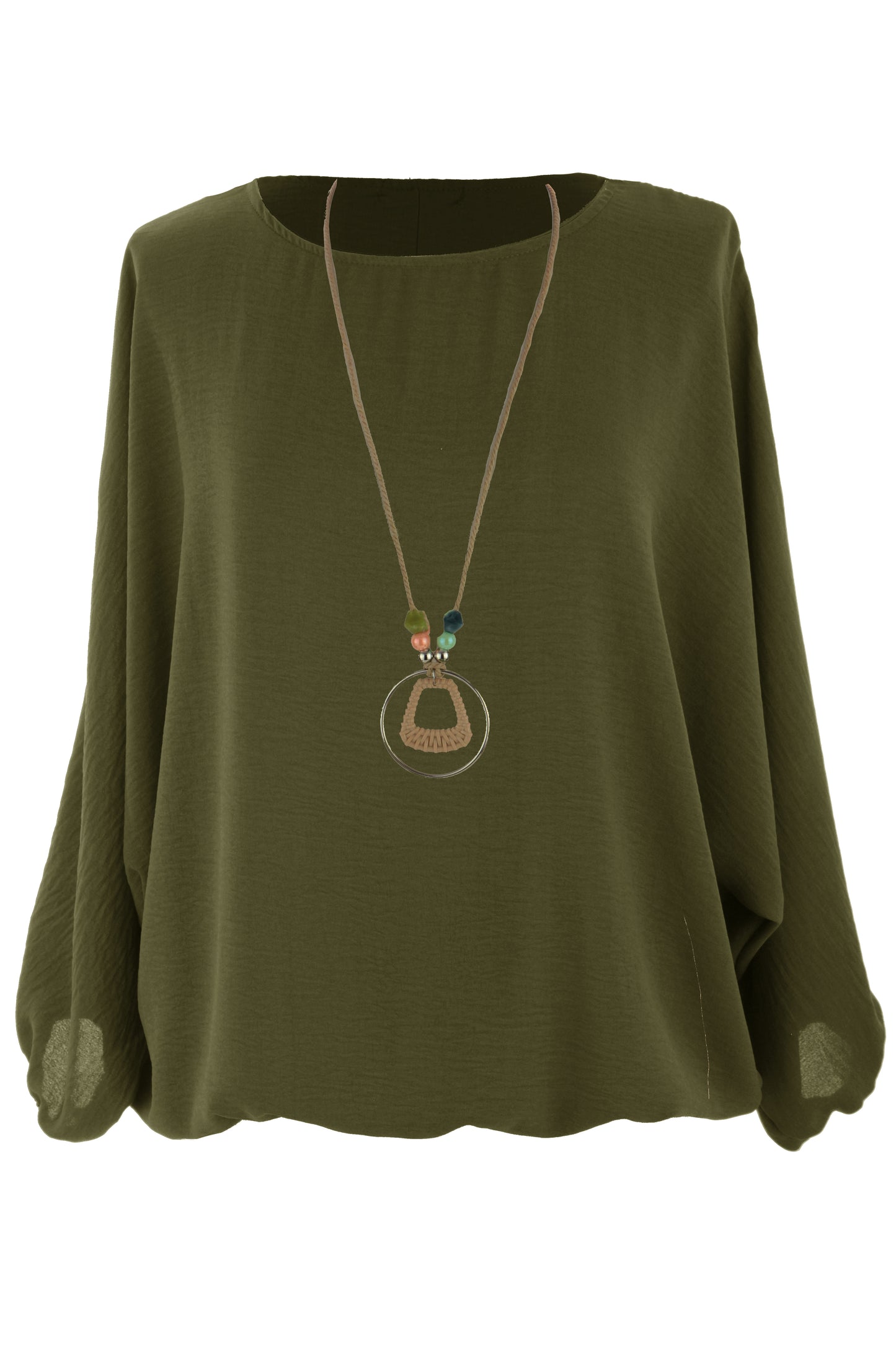 Puffball Hem Necklace Top