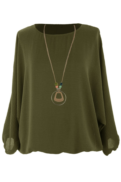 Puffball Hem Necklace Top