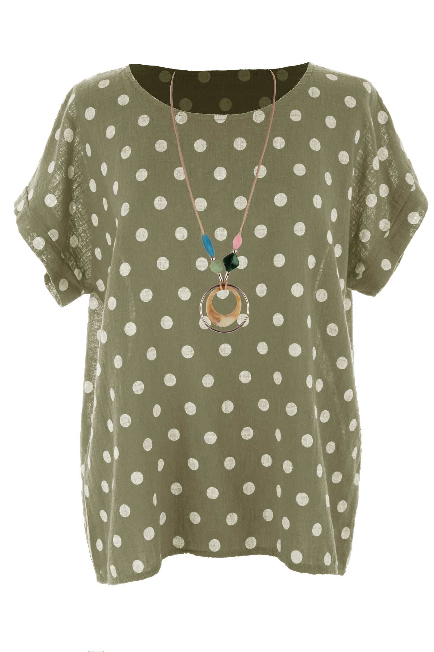 Polka Dot Print Necklace Top