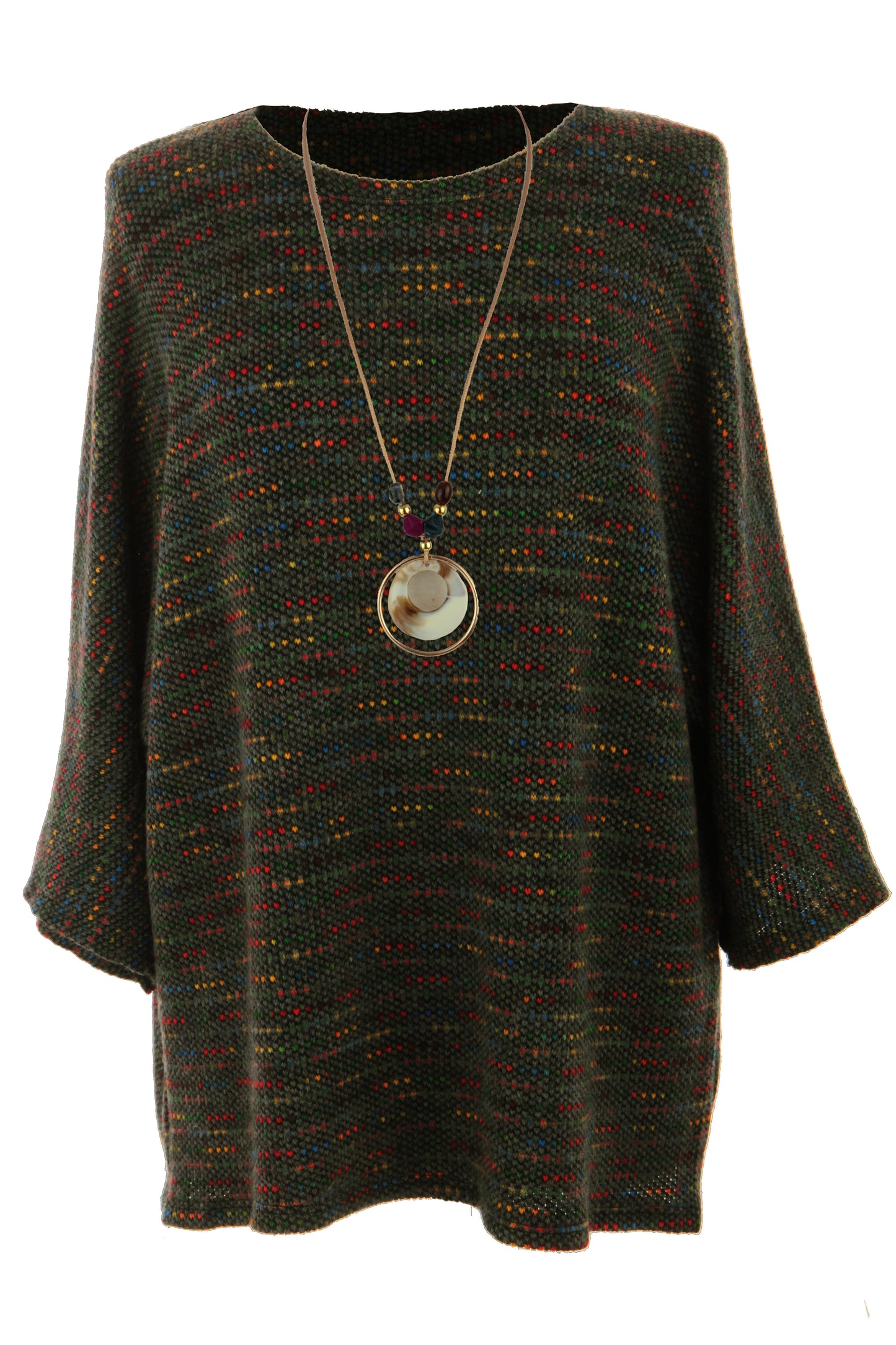 Batwing Tweed Necklace Top