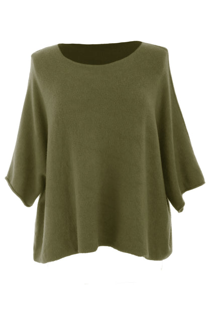 Batwing Short Sleeve Soft Knit Jumper