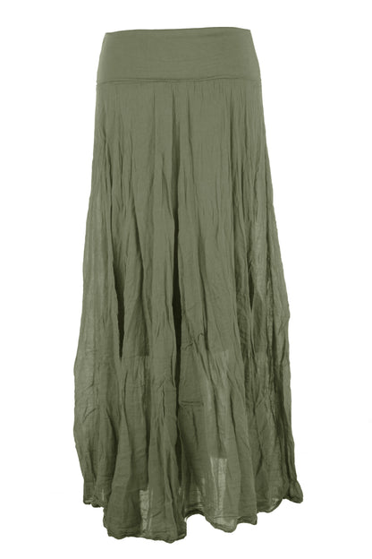 Cotton Panel Midi Skirt