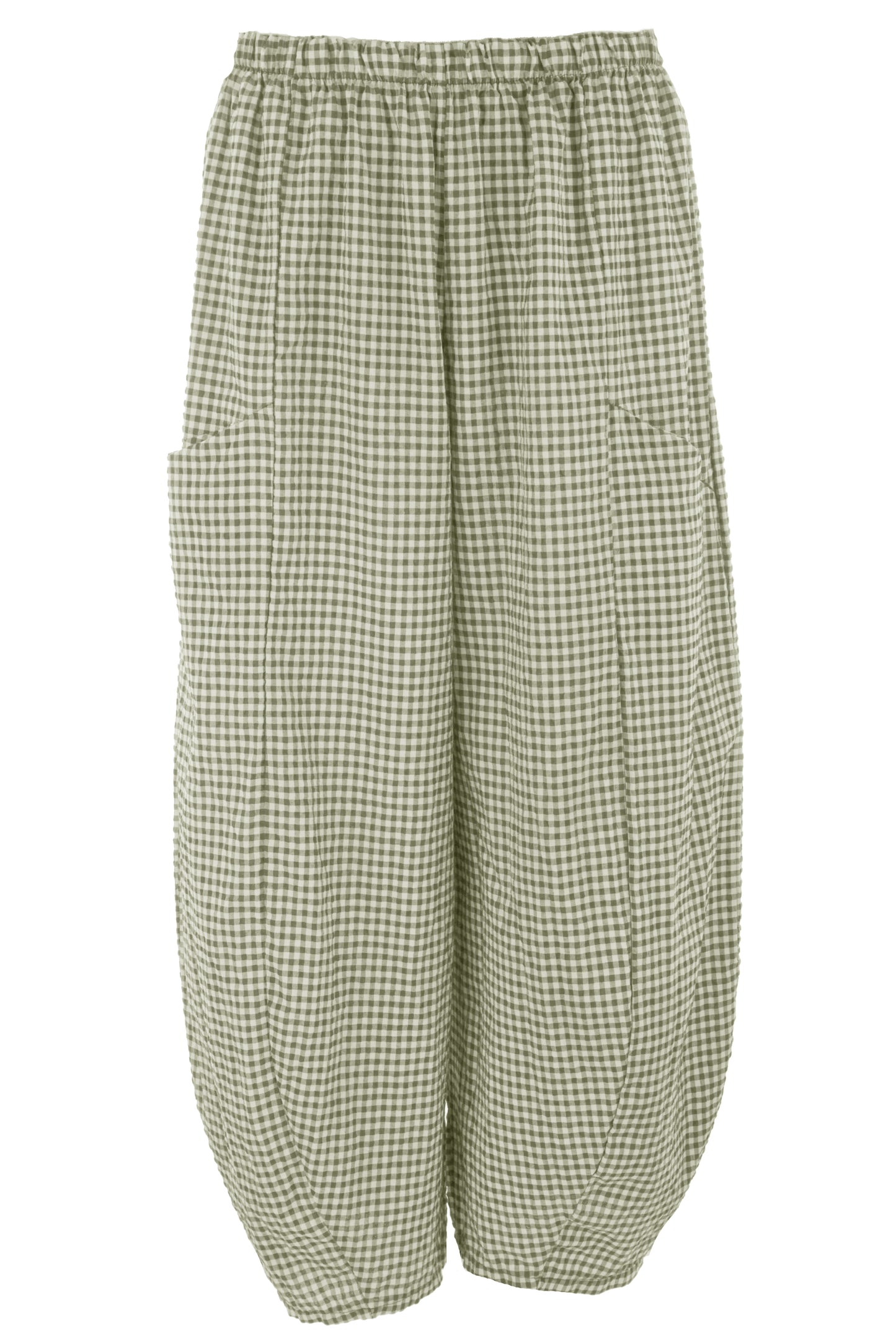 Barrel Leg Gingham Trouser