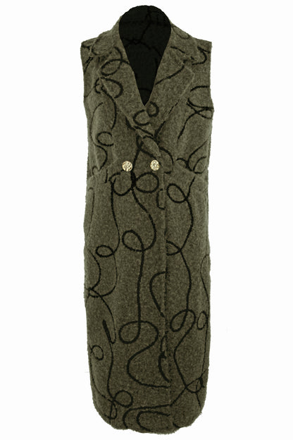 Swirl Pattern Textured Gilet