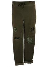 Load image into Gallery viewer, Leopard Sequin Patch Trouser
