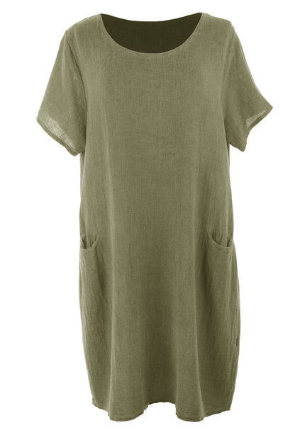 2 Pocket Teabag Linen Dress