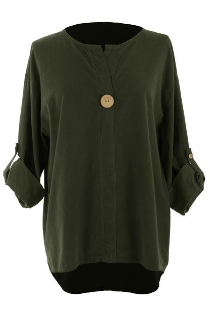 Button Detail Corduroy Top