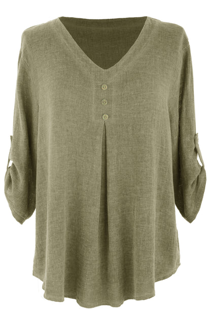 3 Button Detail Teabag Top