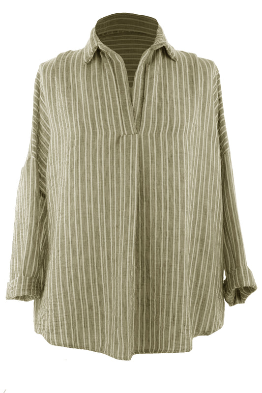 Collar Stripe Top
