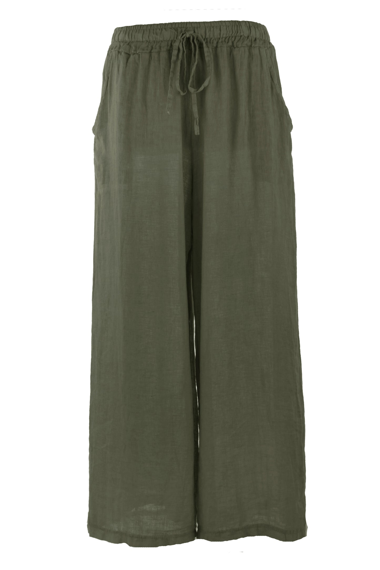 2 Pocket Wide Leg Linen Trouser