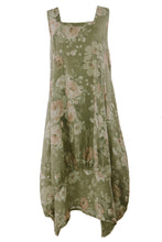 Load image into Gallery viewer, Floral Square Neck Linen Dress
