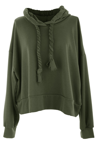 Rope Drawstring Hooded Sweatshirt