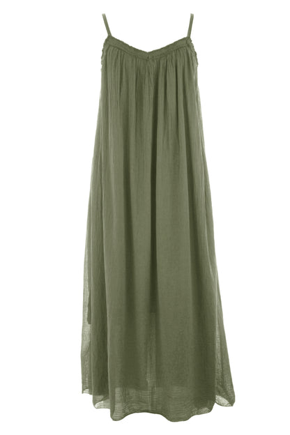 Strappy Cotton Midi Dress