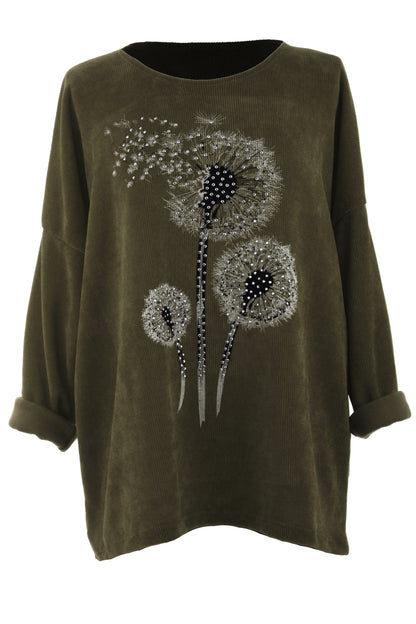 Dandelion Print Chenille Top