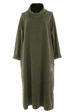 Load image into Gallery viewer, Cowl Neck Side Slit Corduroy Midi
