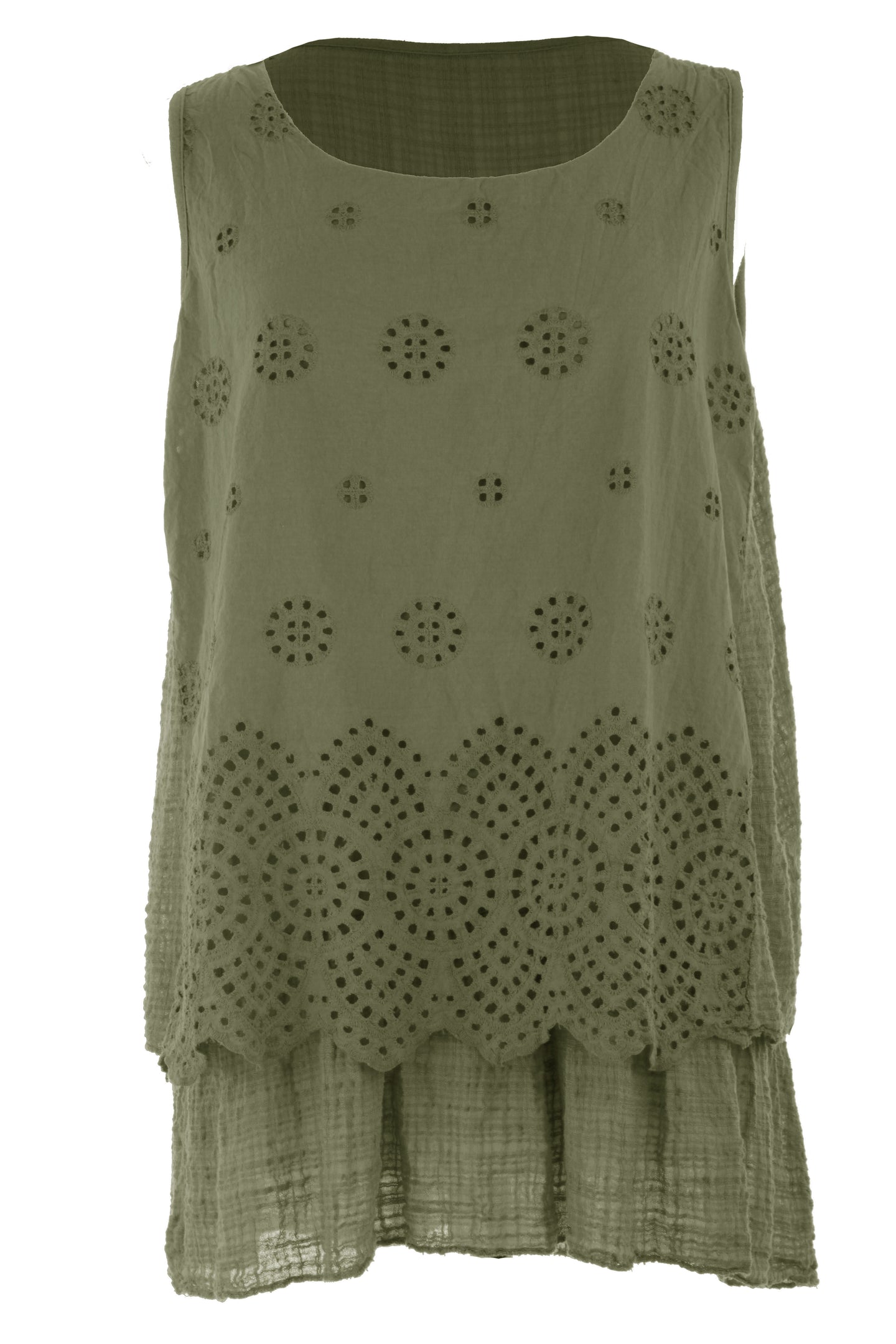 Broderie Anglaise Layered Vest