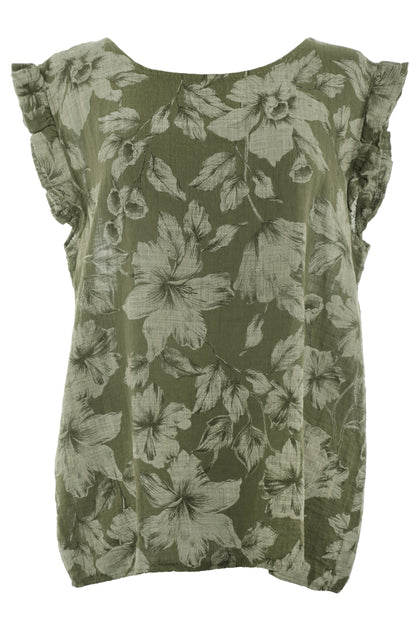 Floral Sleeveless Cotton Top