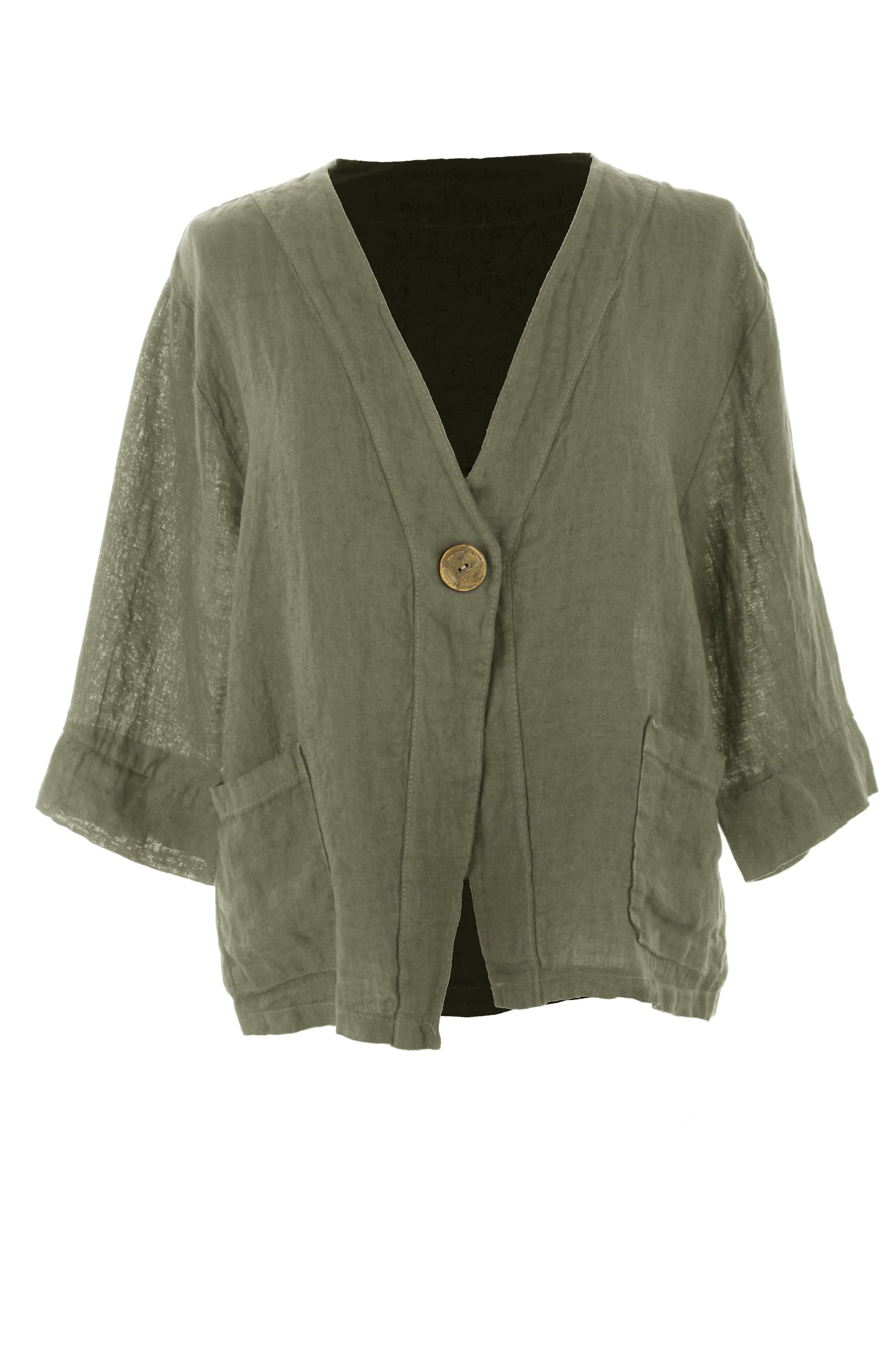 One Button Linen Jacket