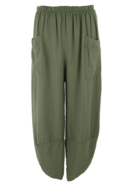 2 Pocket Ankle Length Barrel Leg Trouser