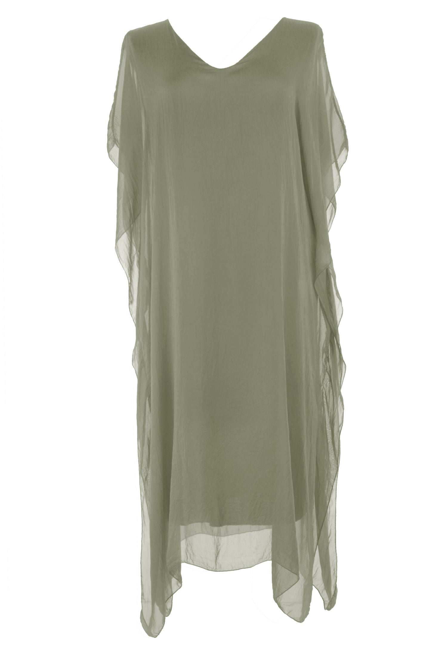 Batwing Silk Kaftan Midi